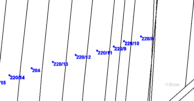 Parcela st. 220/11 v KÚ Jezdkovice, Katastrální mapa