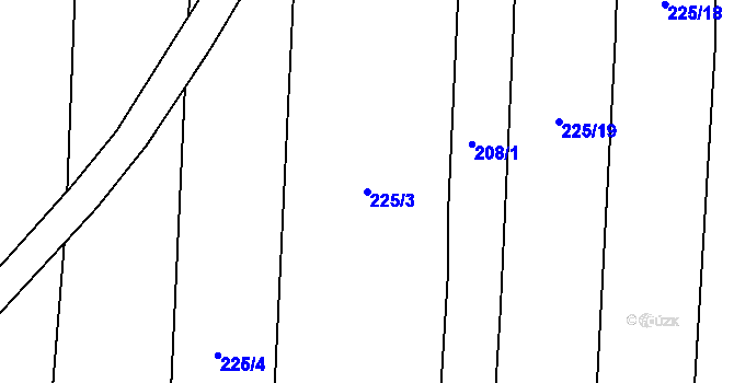 Parcela st. 225/3 v KÚ Jezdkovice, Katastrální mapa