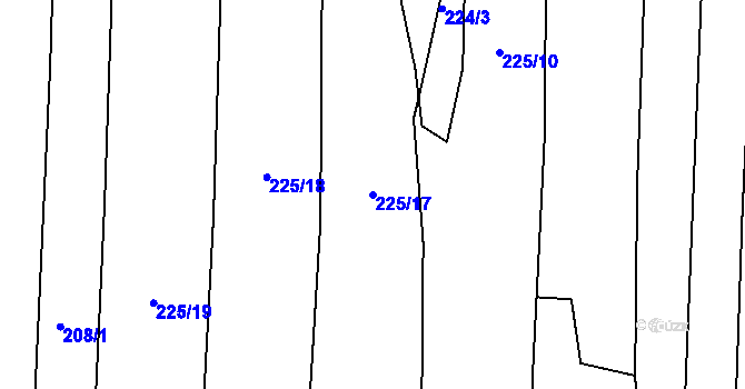 Parcela st. 225/17 v KÚ Jezdkovice, Katastrální mapa