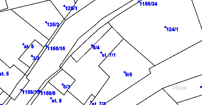 Parcela st. 7/1 v KÚ Jezdovice, Katastrální mapa