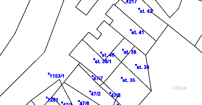 Parcela st. 40 v KÚ Jezdovice, Katastrální mapa