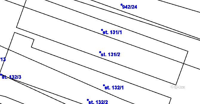 Parcela st. 131/2 v KÚ Jezdovice, Katastrální mapa