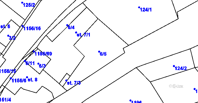 Parcela st. 6/5 v KÚ Jezdovice, Katastrální mapa
