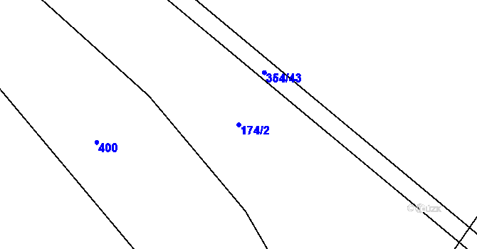 Parcela st. 174/2 v KÚ Jezdovice, Katastrální mapa
