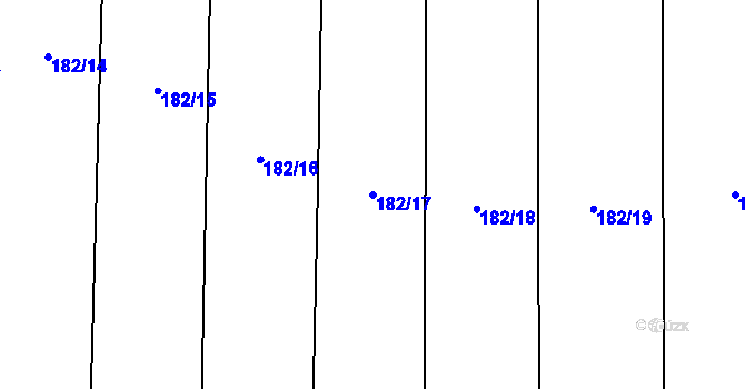 Parcela st. 182/17 v KÚ Jezdovice, Katastrální mapa