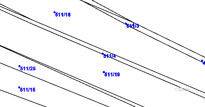 Parcela st. 511/4 v KÚ Jezdovice, Katastrální mapa