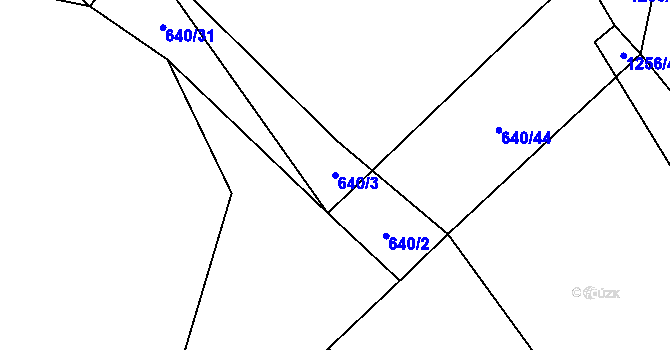 Parcela st. 640/3 v KÚ Jezdovice, Katastrální mapa