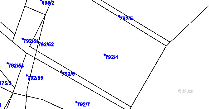 Parcela st. 792/4 v KÚ Jezdovice, Katastrální mapa