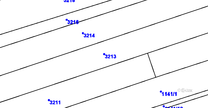 Parcela st. 3213 v KÚ Jezernice, Katastrální mapa