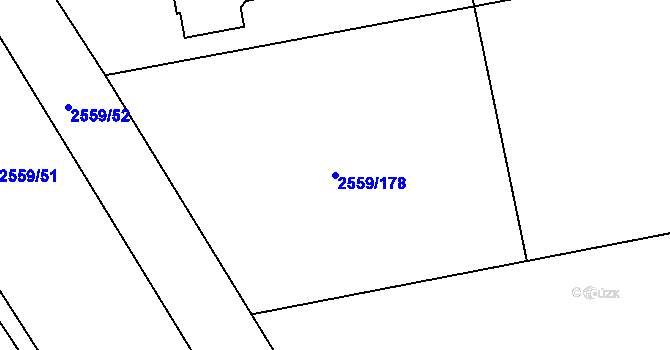 Parcela st. 2559/178 v KÚ Jezernice, Katastrální mapa