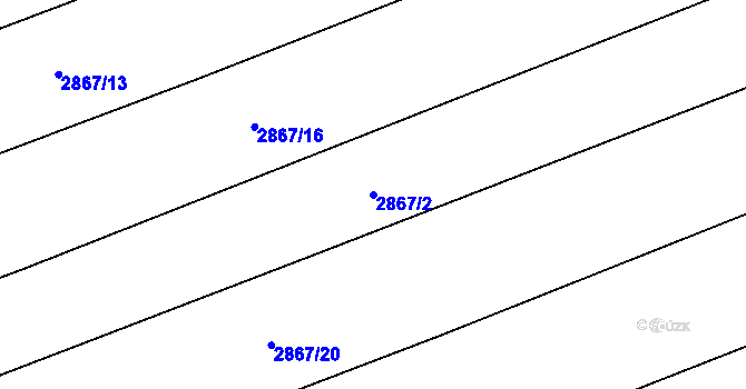 Parcela st. 2867/2 v KÚ Jezernice, Katastrální mapa