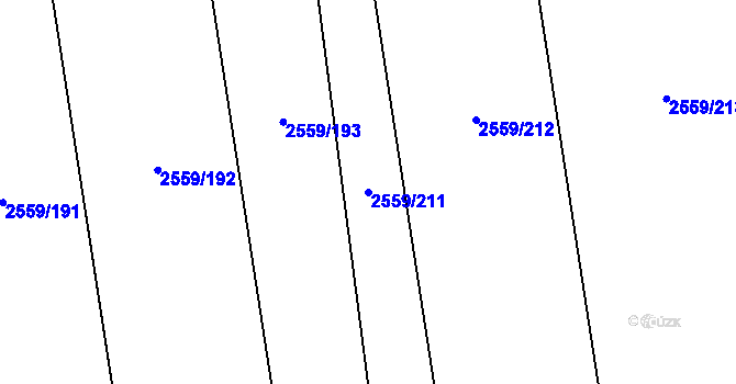 Parcela st. 2559/211 v KÚ Jezernice, Katastrální mapa