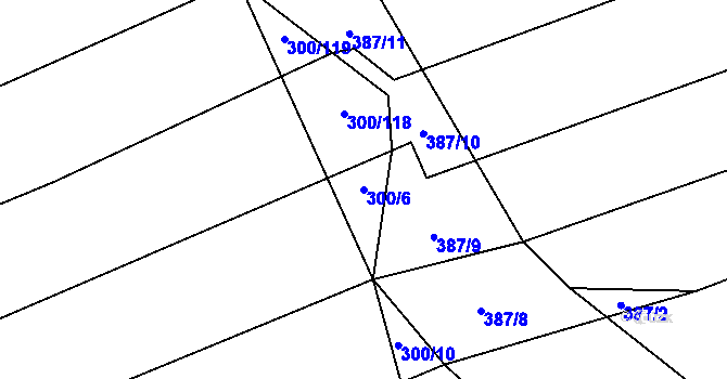 Parcela st. 300/6 v KÚ Jezernice, Katastrální mapa