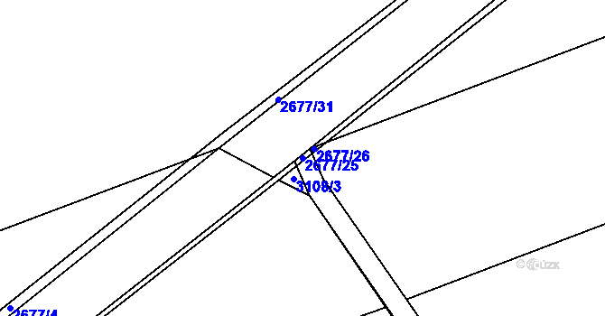 Parcela st. 2677/25 v KÚ Jezernice, Katastrální mapa