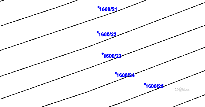 Parcela st. 1600/23 v KÚ Jezernice, Katastrální mapa