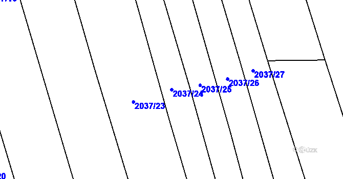 Parcela st. 2037/24 v KÚ Jezernice, Katastrální mapa
