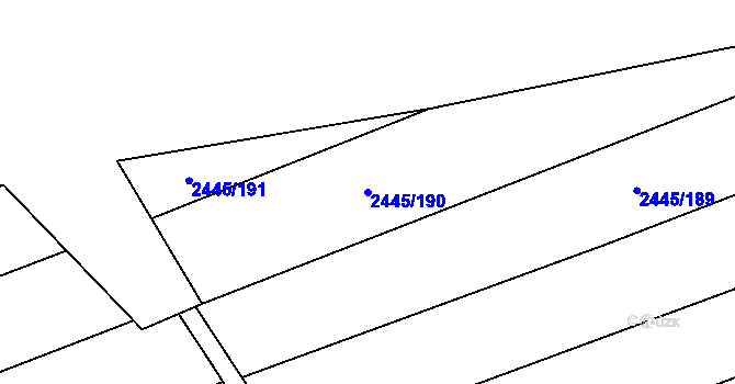 Parcela st. 2445/190 v KÚ Jezernice, Katastrální mapa