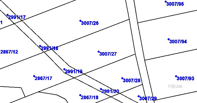 Parcela st. 3007/27 v KÚ Jezernice, Katastrální mapa