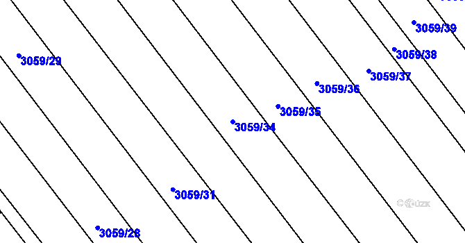 Parcela st. 3059/34 v KÚ Jezernice, Katastrální mapa