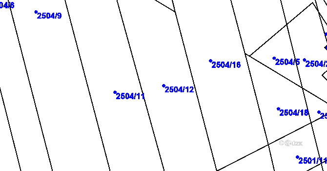 Parcela st. 2504/12 v KÚ Jezernice, Katastrální mapa