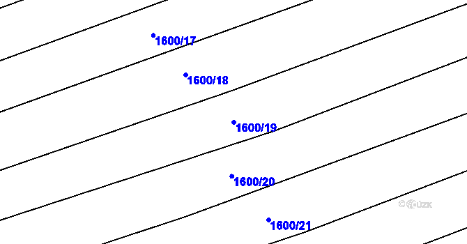 Parcela st. 1600/19 v KÚ Jezernice, Katastrální mapa