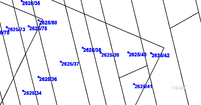 Parcela st. 2625/39 v KÚ Jezernice, Katastrální mapa