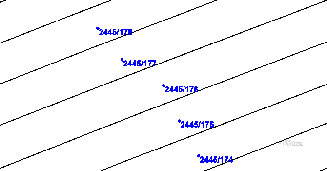 Parcela st. 2445/176 v KÚ Jezernice, Katastrální mapa