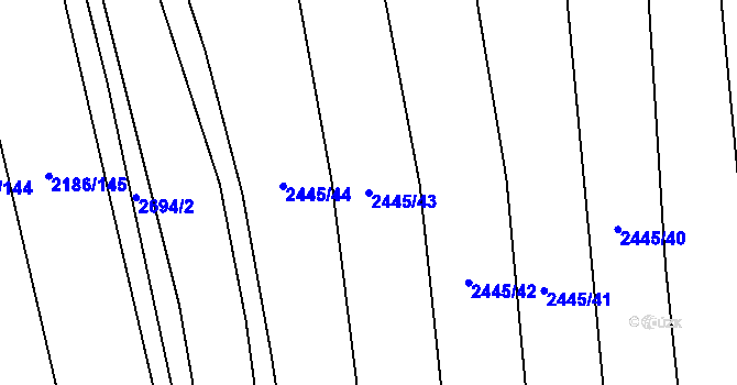 Parcela st. 2445/43 v KÚ Jezernice, Katastrální mapa