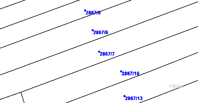 Parcela st. 2867/7 v KÚ Jezernice, Katastrální mapa