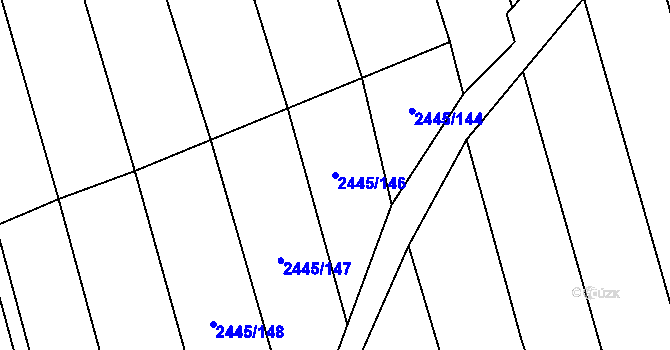 Parcela st. 2445/146 v KÚ Jezernice, Katastrální mapa