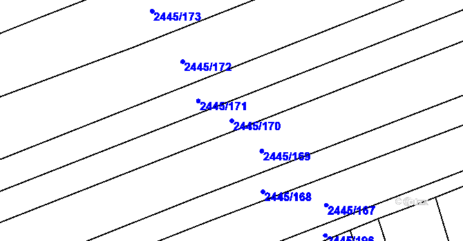 Parcela st. 2445/170 v KÚ Jezernice, Katastrální mapa
