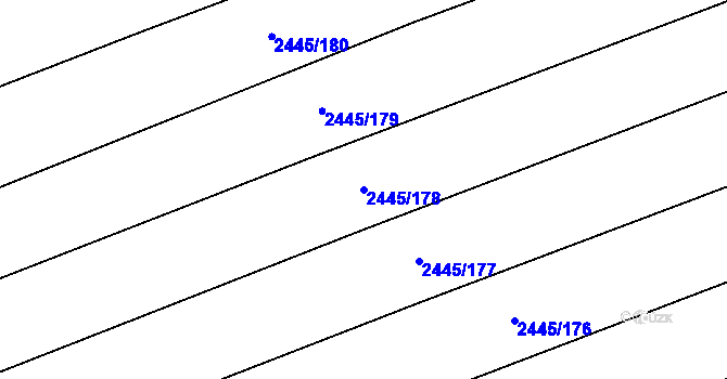 Parcela st. 2445/178 v KÚ Jezernice, Katastrální mapa