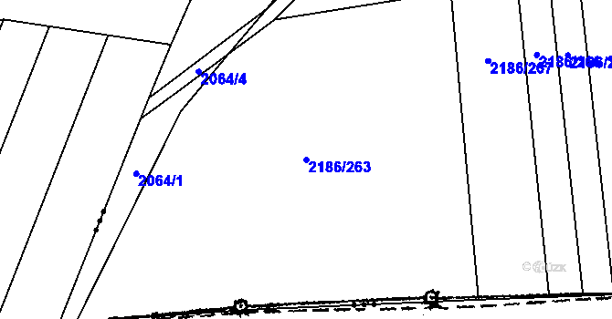 Parcela st. 2186/263 v KÚ Jezernice, Katastrální mapa