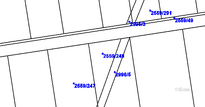 Parcela st. 2559/248 v KÚ Jezernice, Katastrální mapa
