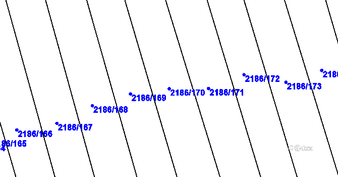 Parcela st. 2186/170 v KÚ Jezernice, Katastrální mapa