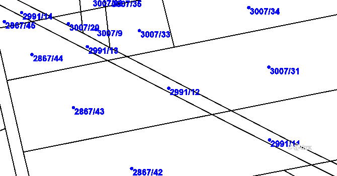 Parcela st. 2991/12 v KÚ Jezernice, Katastrální mapa
