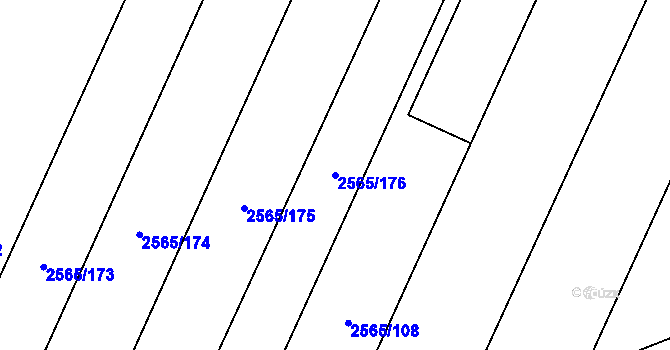 Parcela st. 2565/176 v KÚ Jezernice, Katastrální mapa