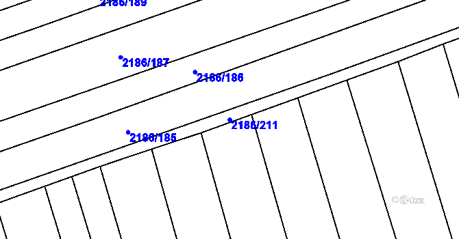 Parcela st. 2186/211 v KÚ Jezernice, Katastrální mapa