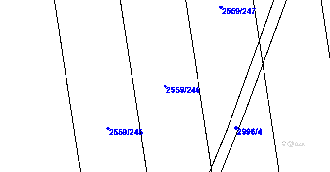 Parcela st. 2559/246 v KÚ Jezernice, Katastrální mapa