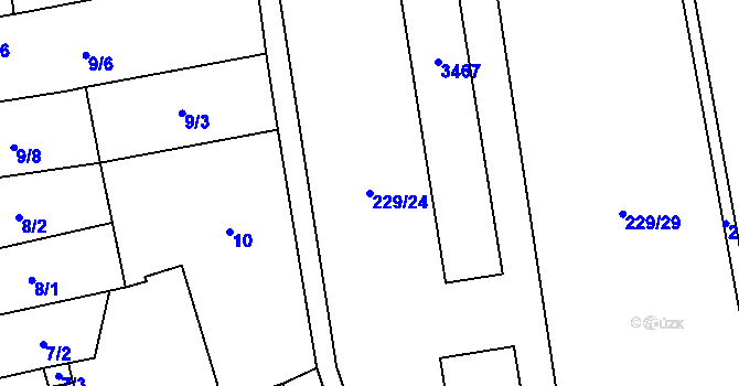 Parcela st. 229/24 v KÚ Jezernice, Katastrální mapa