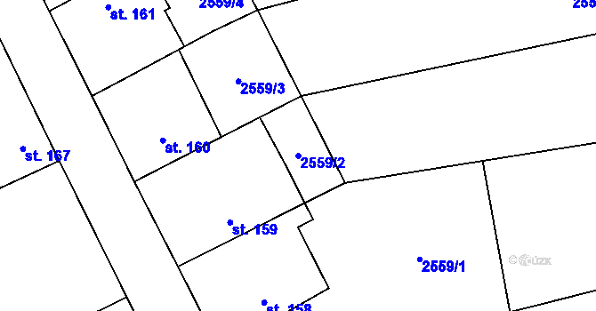 Parcela st. 2559/2 v KÚ Jezernice, Katastrální mapa