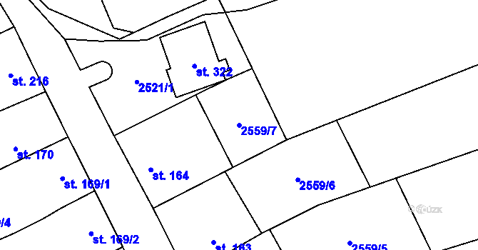 Parcela st. 2559/7 v KÚ Jezernice, Katastrální mapa