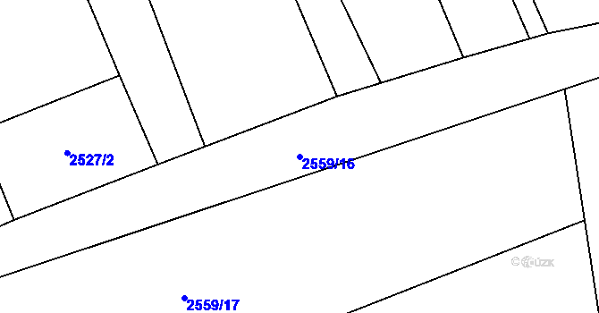 Parcela st. 2559/16 v KÚ Jezernice, Katastrální mapa