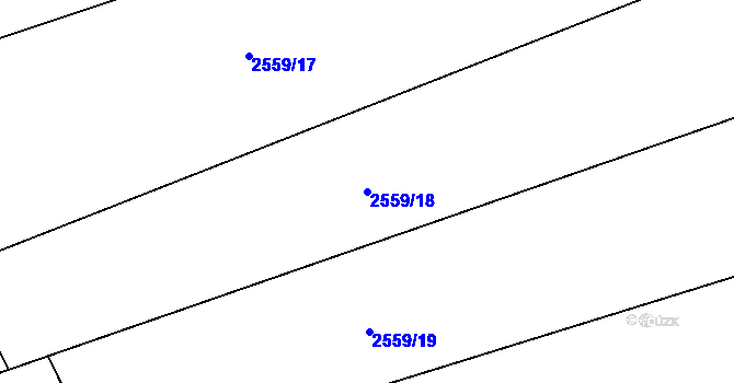 Parcela st. 2559/18 v KÚ Jezernice, Katastrální mapa