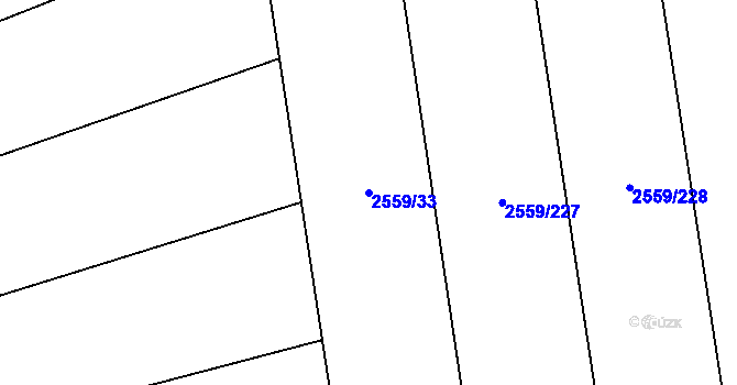 Parcela st. 2559/33 v KÚ Jezernice, Katastrální mapa