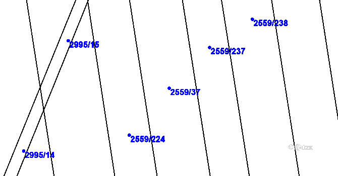 Parcela st. 2559/37 v KÚ Jezernice, Katastrální mapa