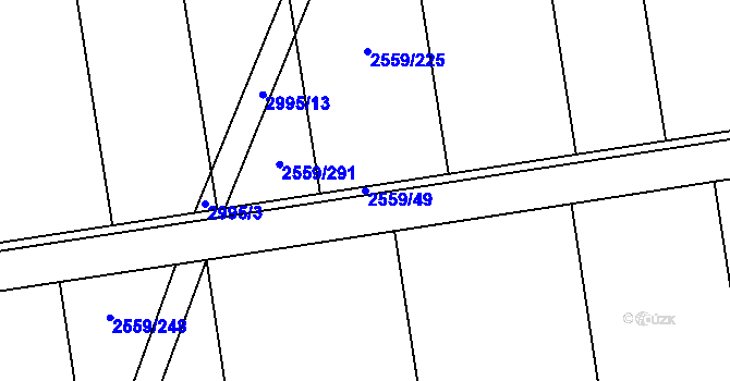 Parcela st. 2559/49 v KÚ Jezernice, Katastrální mapa