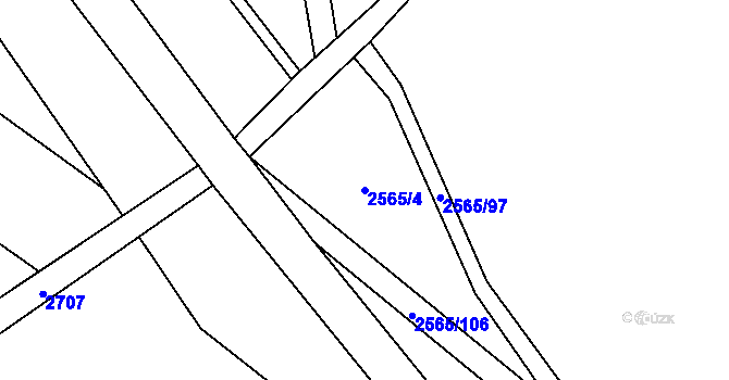 Parcela st. 2565/4 v KÚ Jezernice, Katastrální mapa