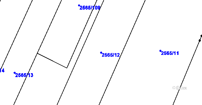 Parcela st. 2565/12 v KÚ Jezernice, Katastrální mapa