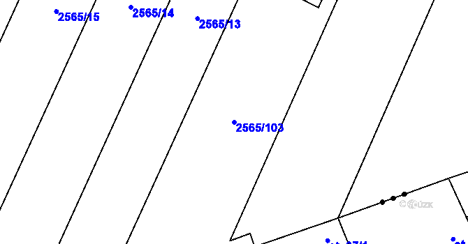 Parcela st. 2565/103 v KÚ Jezernice, Katastrální mapa